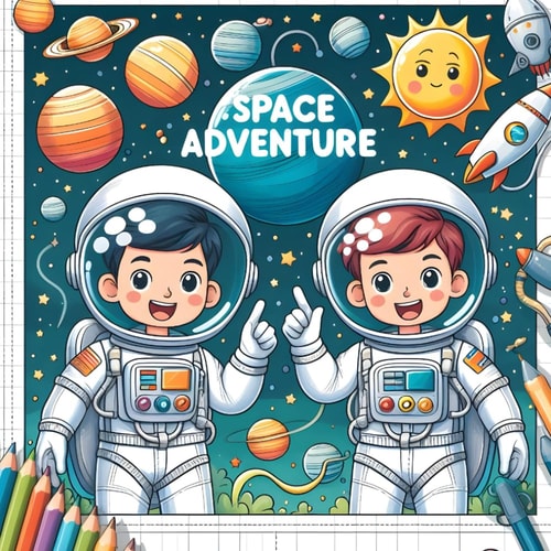 Space Adventure A Coloring Book for Kids with Planets, Astronauts, Aliens and More!