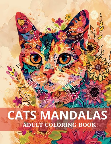 Tranquil Tails Cats Mandalas Coloring Book for Adults - Stress Relief Through Feline Artistry
