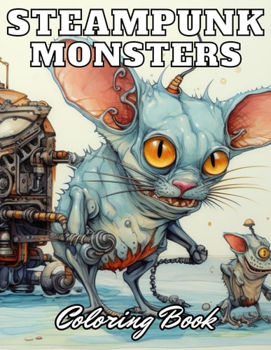 Steampunk Monsters Coloring Book High Quality +100 Adorable Designs