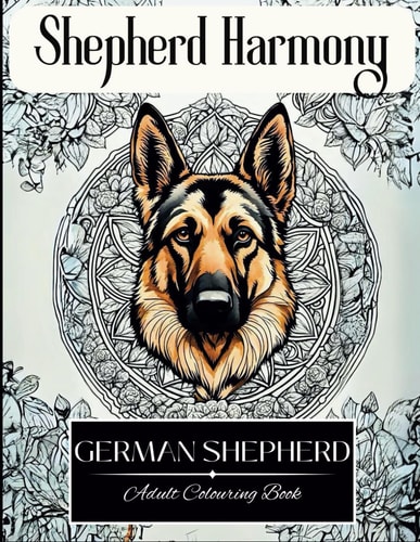 Shepherd Harmony Mindful Colouring for Adults: A Tranquil Journey Through German Shepherd Beauty