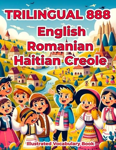 Trilingual 888 English Romanian Haitian Creole Illustrated Vocabulary Book Colorful Edition