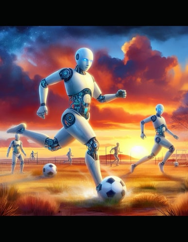 The Great Game In Outback Australia. A Game Between Female and Male Androids in Outback Australia to Decide the 'Battle for the Sexes?'