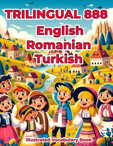 Trilingual 888 English Romanian Turkish Illustrated Vocabulary Book Colorful Edition
