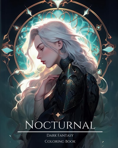 Nocturnal- Dark Fantasy Coloring Book 2 Haunting Portraits of Mystic, Creepy, Enchanting and Gorgeous Women. Green Witches, Enigmatic Moon Childs, Ominous Fairies, Charming Demons, Divine Goddesses, Forest Spirits, Pixies and More For Teens and Adults