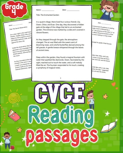 Cvce Reading Passages Grade 4 Explore Engaging 4th-grade CVCE Reading Passages in this Extensive Collection. Dive Into 124 Pages of Educational Fun and Enhance Your Child's Reading Skills.