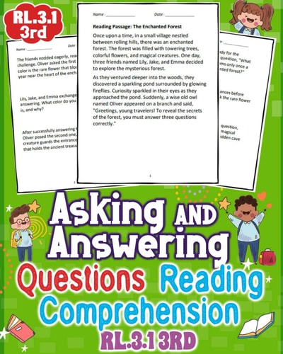 Asking and Answering Questions Reading Comprehension - RL3.1 3rd Grade Dive Into Effective Methods for Improving Reading Skills in 3rd Grade with Engaging Question and Answer Strategies.