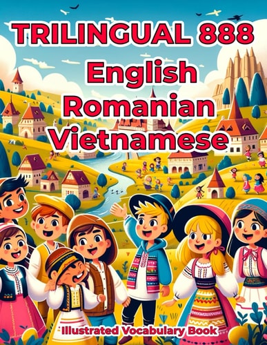 Trilingual 888 English Romanian Vietnamese Illustrated Vocabulary Book Colorful Edition