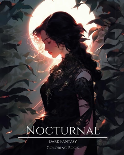 Nocturnal- Dark Fantasy Coloring Book 4 Haunting Portraits of Mystic, Creepy, Enchanting and Gorgeous Women. Mythical Demons, Magical Elven, Pagan Witches, Nature Goddesses, Ominous Mermaids, Lunar Fairies, Charming Nymphs and More For Teens and Adults