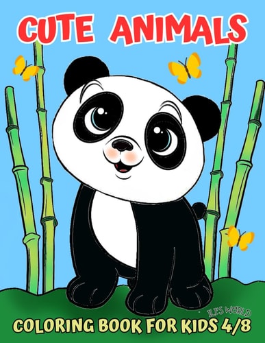 Cute Animals Coloring Book for Kids 4/8 Ages, with 50 Drawings of Adorable Puppies from the Simplest to the Most Difficult.