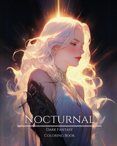 Nocturnal- Dark Fantasy Coloring Book 9 Haunting Portraits of Mystic, Creepy, Enchanting and Gorgeous Women. Magical Witches, Gothic Vampires, Charming Demons, Fallen Angels, Forest Fairies, Moon Pixies, Ominous Elves and More For Teens and Adults