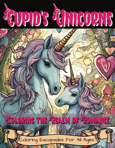 Cupid's Unicorns Coloring the Realm of Romance: Adorable Unicorn Coloring Book for Kids of All Ages. Celebrating Romance with Mythical Creatures. Perfect for Everyone who Loves to Color (relaxing and Calming)