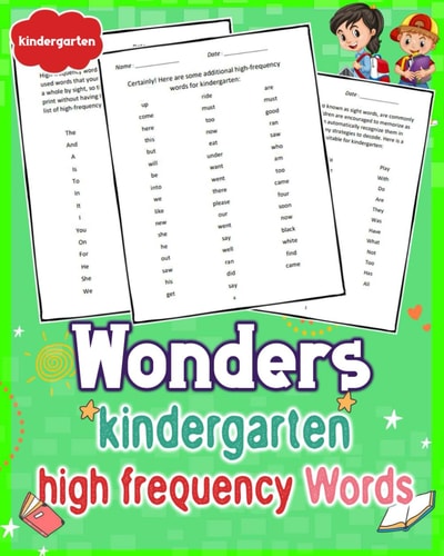Wonders High Frequency Words Explore the Enchanting World of High-frequency Words and Their Extraordinary Linguistic Impact.