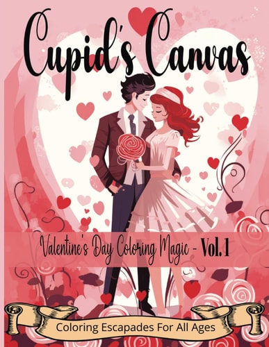 Cupid's Canvas Valentine's Day Coloring Magic - Volume 1: Fun for Romantics Everywhere, Relaxing and Calming Artwork