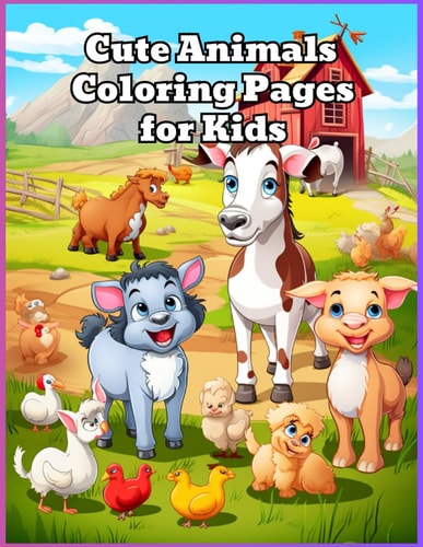 Cute Animals Coloring Pages for Children 3 - 8 Years Old