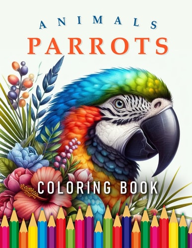 Parrot Coloring Book For Adults and Children