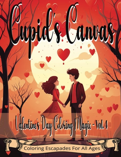 Cupid's Canvas Valentine's Day Coloring Magic - Volume 4: Fun for Romantics Everywhere, Relaxing and Calming Artwork