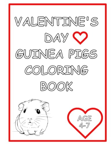 Valentine's Day Guinea Pigs Coloring Book