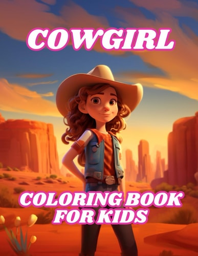 Cowgirl Coloring Book for Kids 40 Images 8.5x11 Calm Backgrounds and Scenery Mindful Coloring and Stress Relief for Kids, Teens, Adults, and Seniors