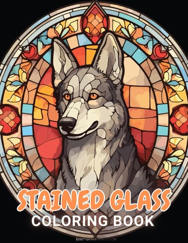 Stained Glass Dog Coloring Book Stress Relief And Relaxation Coloring Pages