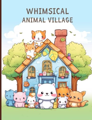 Whimsical Animal Village Kawaii Coloring Adventure for Relaxation and Creativity From Adorable Animals to Charming Scenery for All Ages
