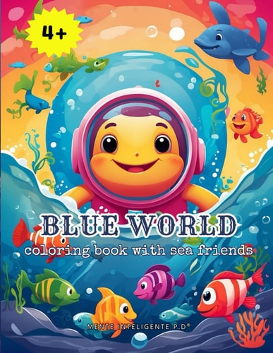 Blue World Coloring Book with Sea Friends