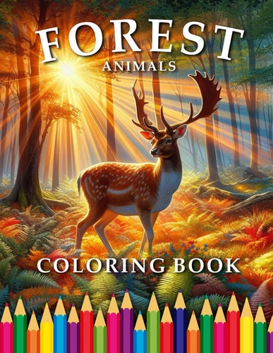 Forest Animals Coloring Book for Adults & Children
