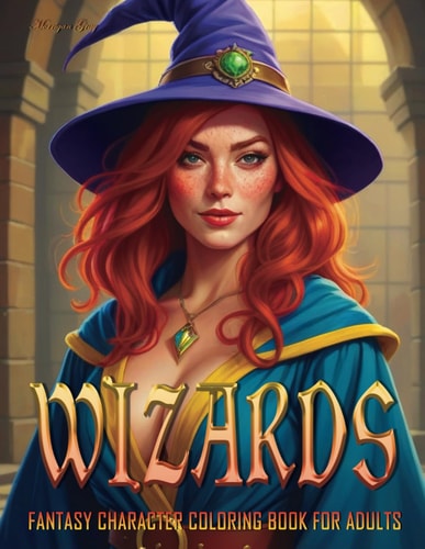 Wizards Fantasy Character Coloring Book for Adults
