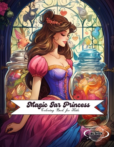 Magic Jar Princess An Kids Coloring Book Grayscale Images
