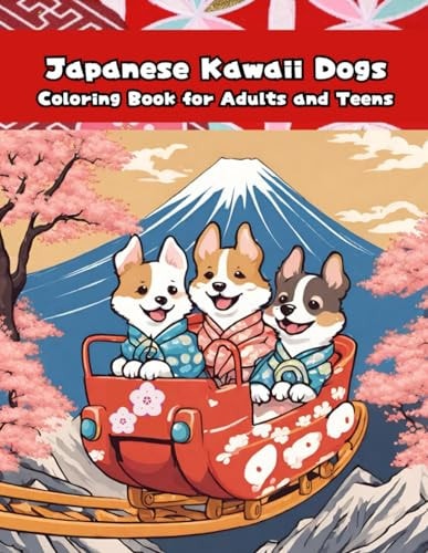 Japanese Kawaii Dogs Coloring Book For Adults And Teens