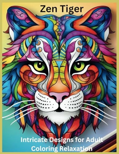 Zen Tiger Intricate Designs for Adult Coloring Relaxation
