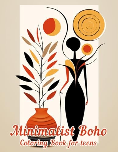 Minimalist Boho Coloring Book For Teens