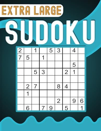 Extra Large Print Sudoku Books for Adults and Seniors. 100 Puzzles from Easy To Medium with Solutions.