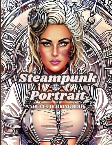 Steampunk Portrait: Steampunk Portrait Adult Coloring Book With 39 illustrations To colour