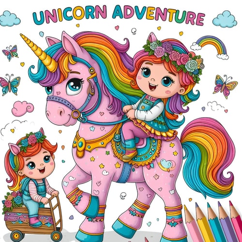 Unicorn Adventure A Coloring Book of Exciting and Fun Unicorn Pictures