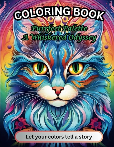 Purrfect Palette A Whiskered Odyssey; Relaxing Coloring Book for All Ages