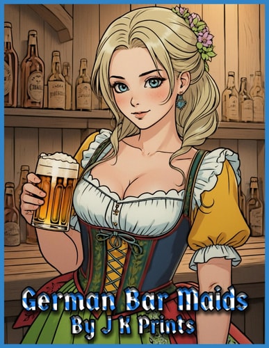 German Bar Maids Manga Coloring Book for Adults