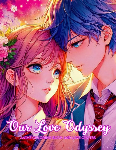 Our Love Odyssey Anime Love Coloring Book and Quotes for Adults and Teens