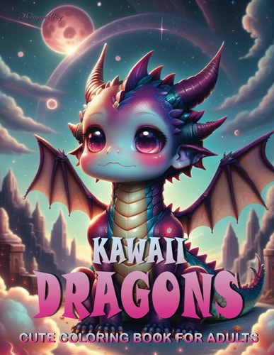 Kawaii Dragons Cute Coloring Books for Adults