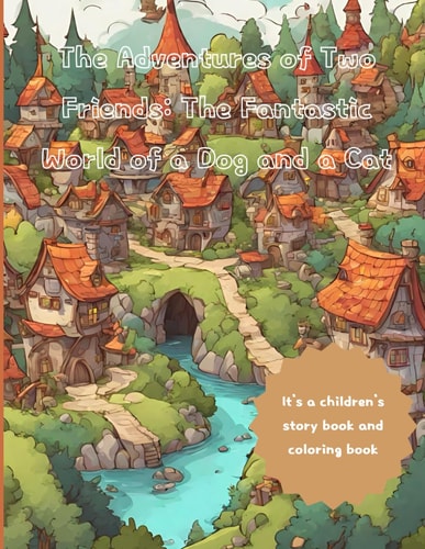"The Adventures of Two Friends The Fantastic World of a Dog and a Cat" Happy Coloring Adventure