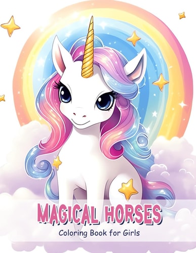 Magical Horses Coloring Book for Girls, Kids, and Teens with Horses, Ponies, Unicorns, Princesses, and More to Spark Creativity