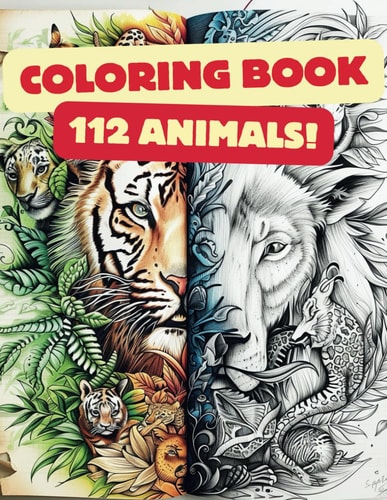 112 Amazing Animals Coloring Book Await Your Artistic Touch The Biggest and Best Coloring Book for Animal Lovers Cute and Cuddly