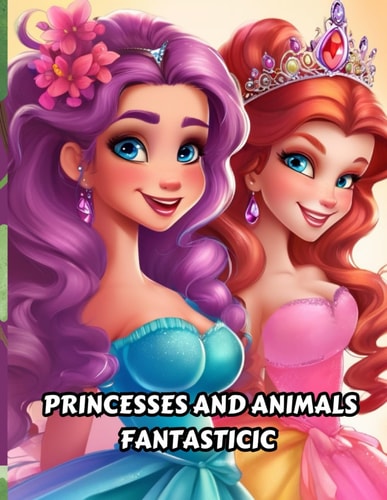 Coloring Princesses and Fantastic Animals Coloring Book for Children about Princesses and Fantastic Animals