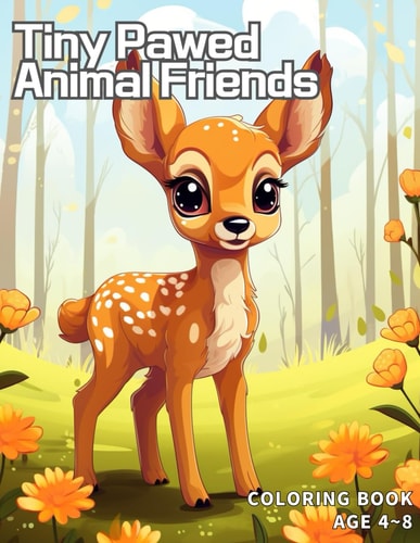 Tiny Pawed Animal Friends 25 Types Baby Animals Coloring Book for Kids 4 8
