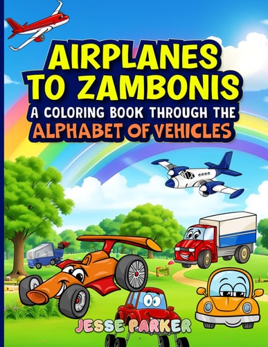Airplanes to Zambonis A Coloring Book Through the Alphabet of Vehicles