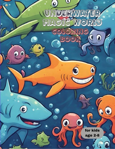 Underwater Magic World, Coloring Book Coloring Book, for Kids 2-8 Years Old