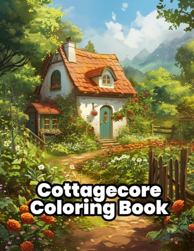 Cottagecore Coloring Book Stress Relieving Pages for Adults