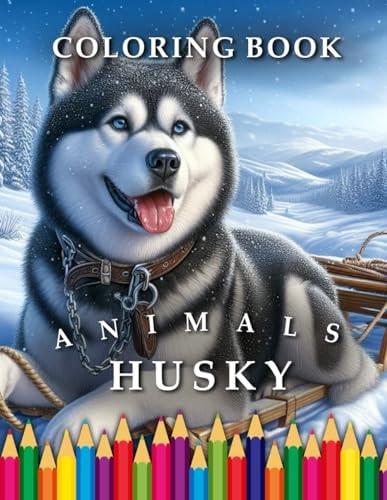Husky Coloring Book For Adults & Children