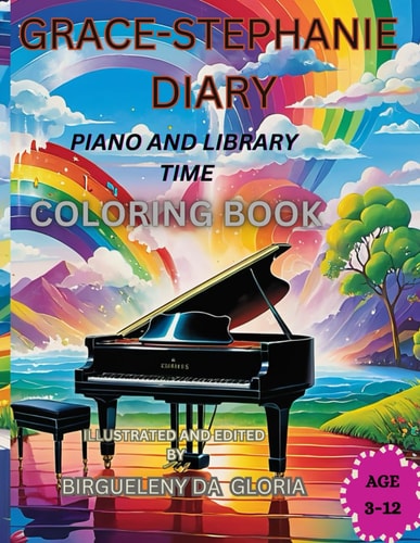 Grace-Stephanie Diary Piano and Library Time Coloring Book