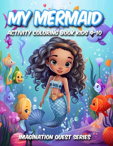 MyMermaid Activity Coloring Book For Kids 4-10