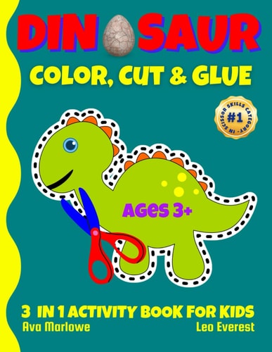 Dinosaur Color, Cut & Glue Jurassic Crafting: Where Creativity Roars to Life!